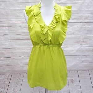 Prevett Ruffle Green Top Size Small
